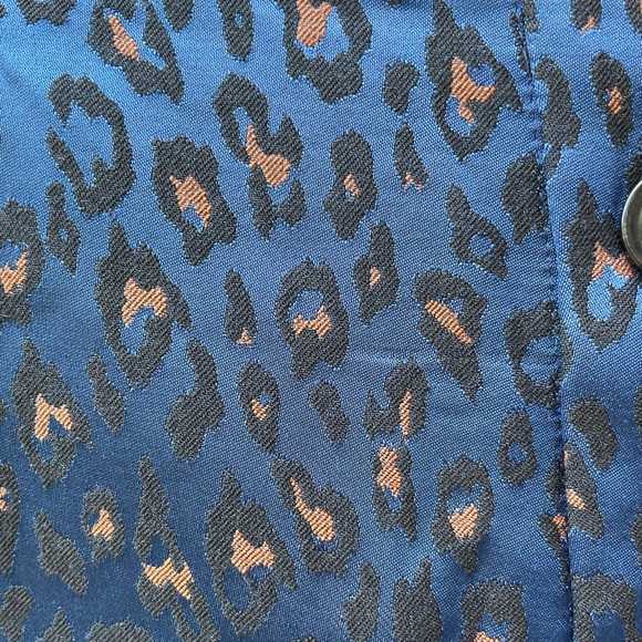 Blue Leopard Print Mini Skirt - Picture 5 of 14